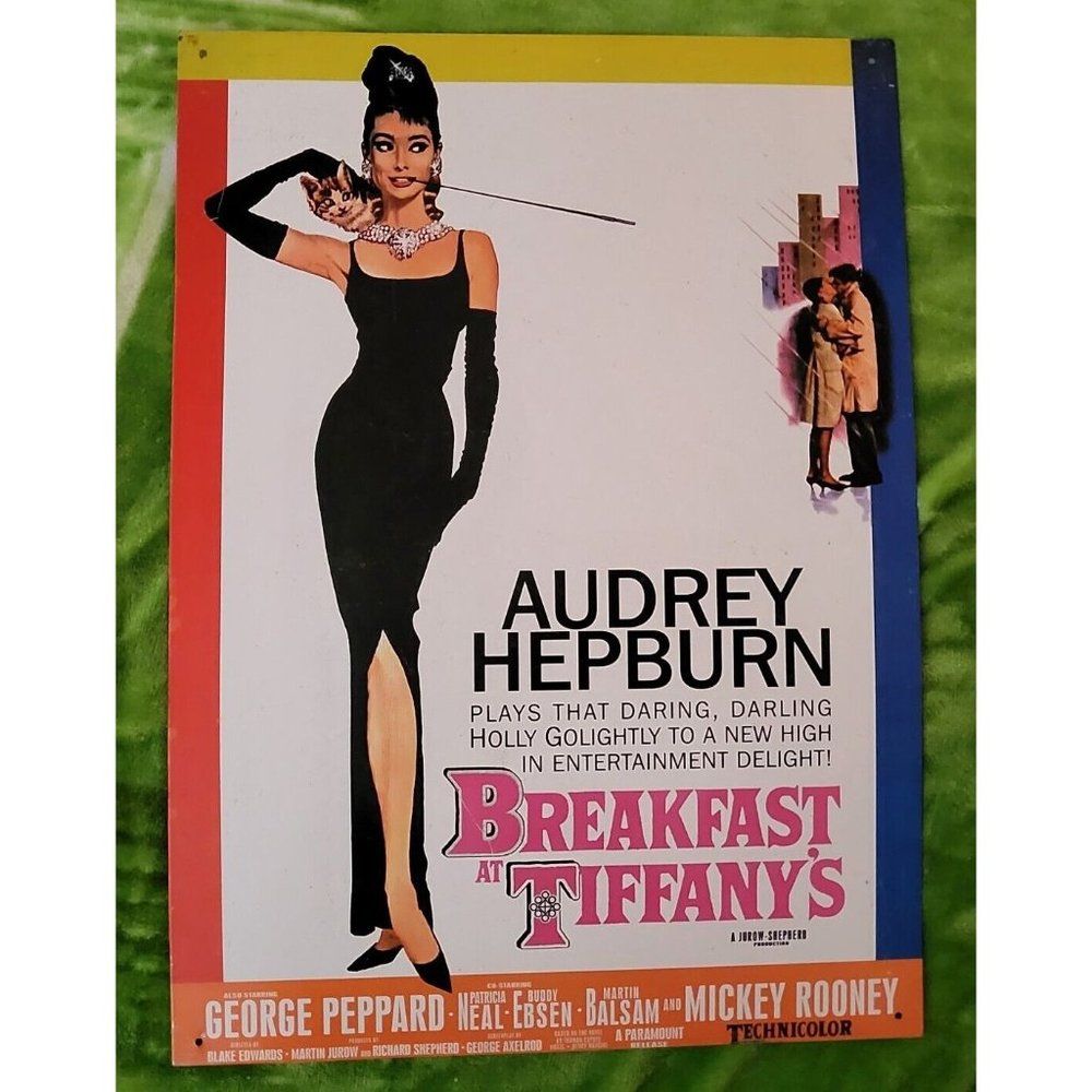 Breakfast At Tiffany’s 12 1/2 x 17 1/4" Wall Art Metal Poster Movie Hepburn